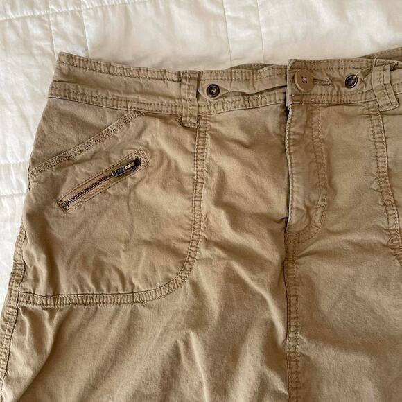 White Stag khaki mini skort skirt sz 8 pockets zipper preppy academia neutral - Picture 3 of 4